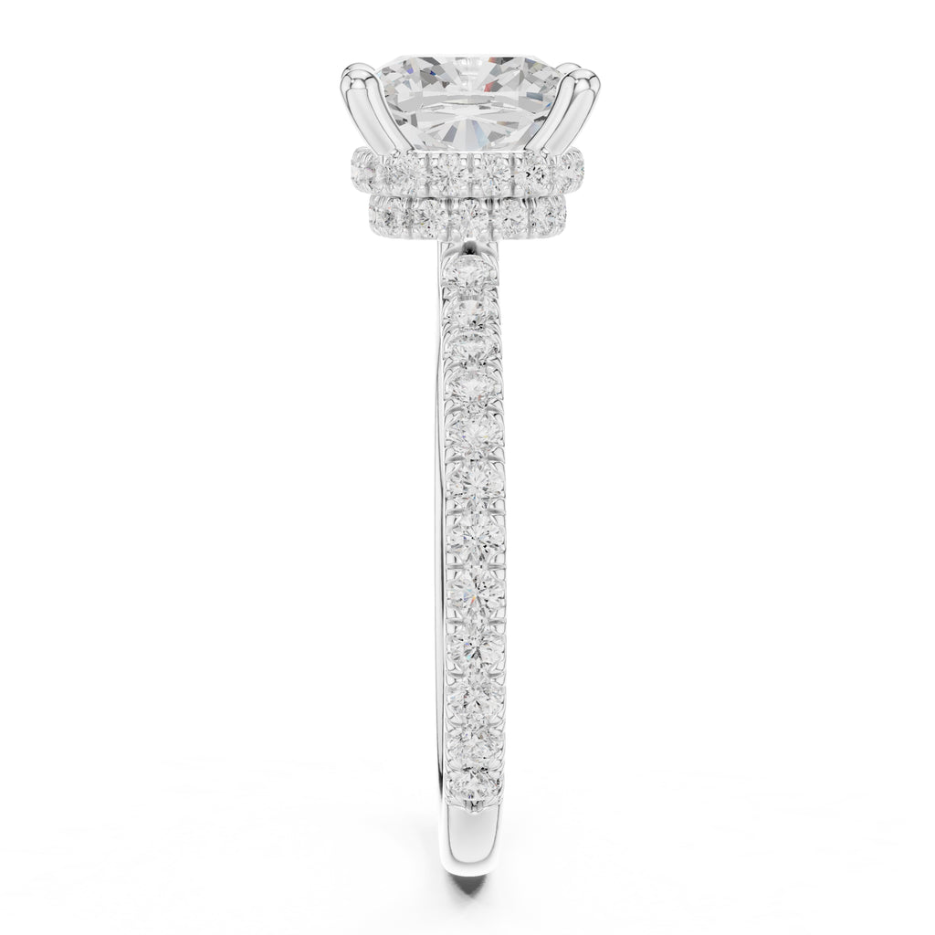 3.00 ct Celestial Halo Engagement Ring 3ct White Gold Cushion