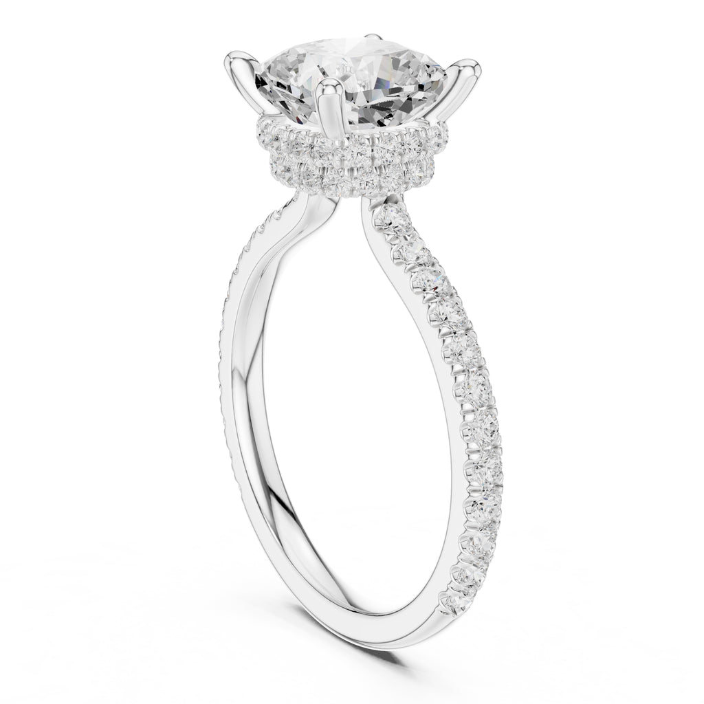 3.00 ct Celestial Halo Engagement Ring 3ct White Gold Cushion
