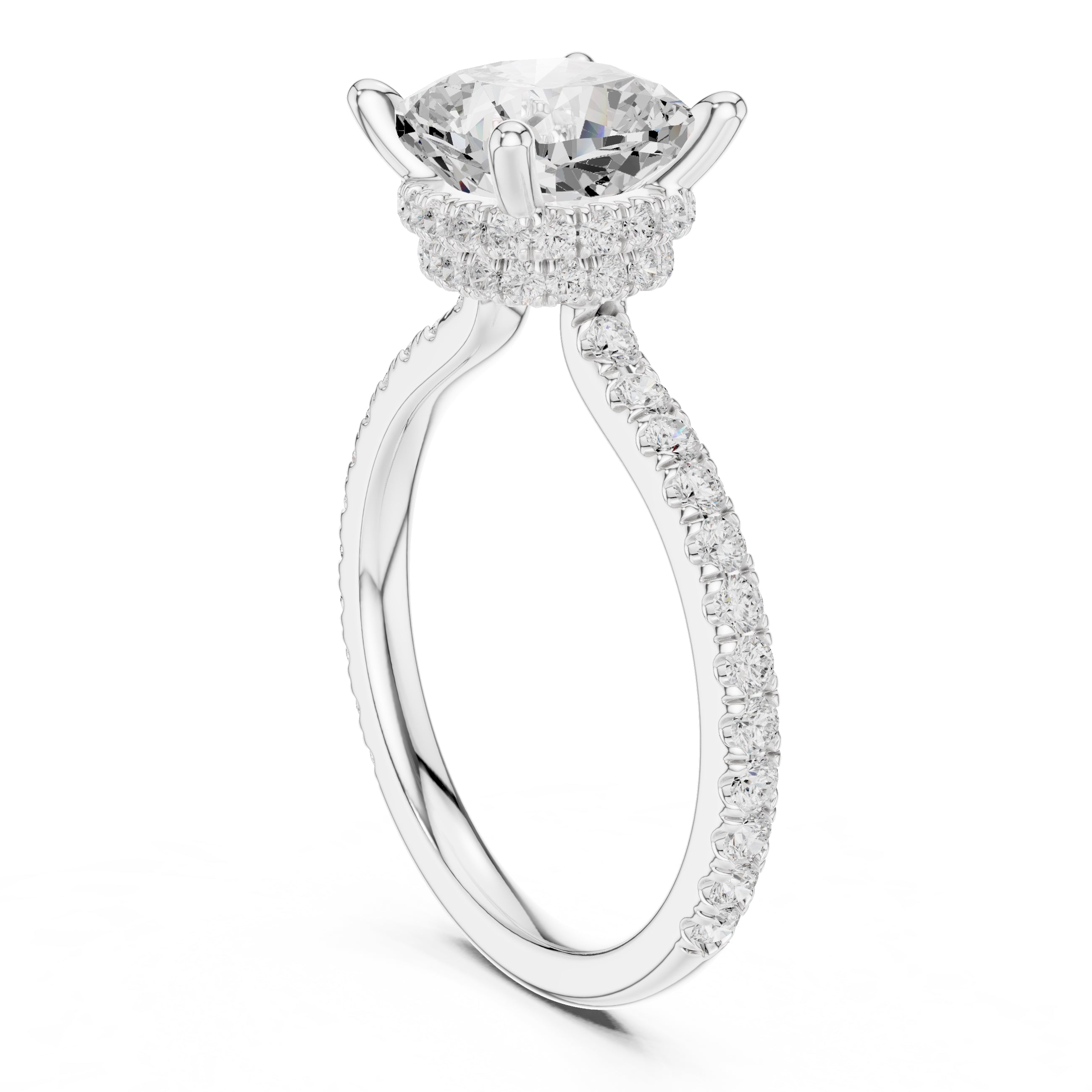 3.00 ct Celestial Halo Engagement Ring 3ct White Gold Cushion