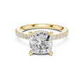 3.00 ct Celestial Halo Engagement Ring 3ct Yellow Gold Cushion
