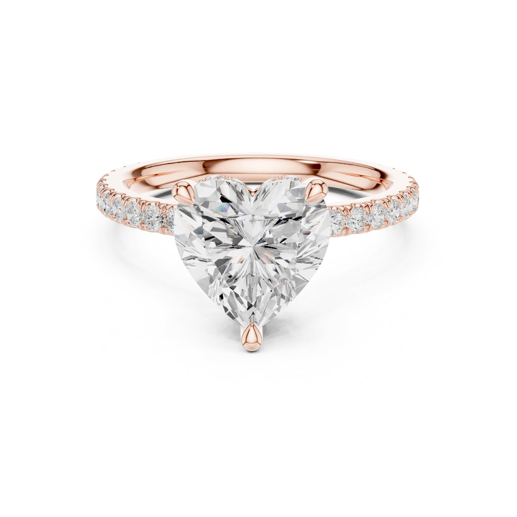 3.00 ct Celestial Halo Engagement Ring 3ct Rose Gold Heart