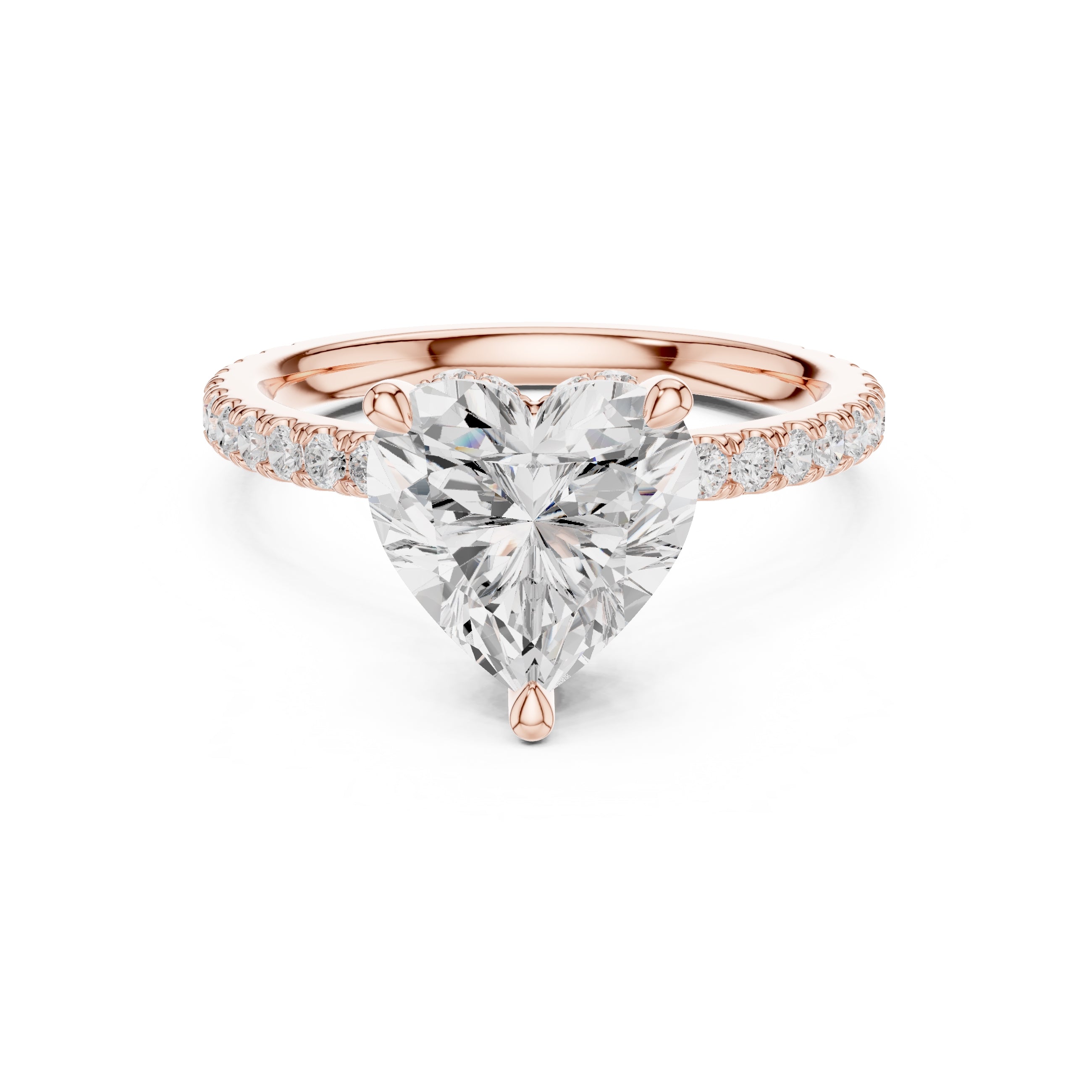 3.00 ct Celestial Halo Engagement Ring 3ct Rose Gold Heart