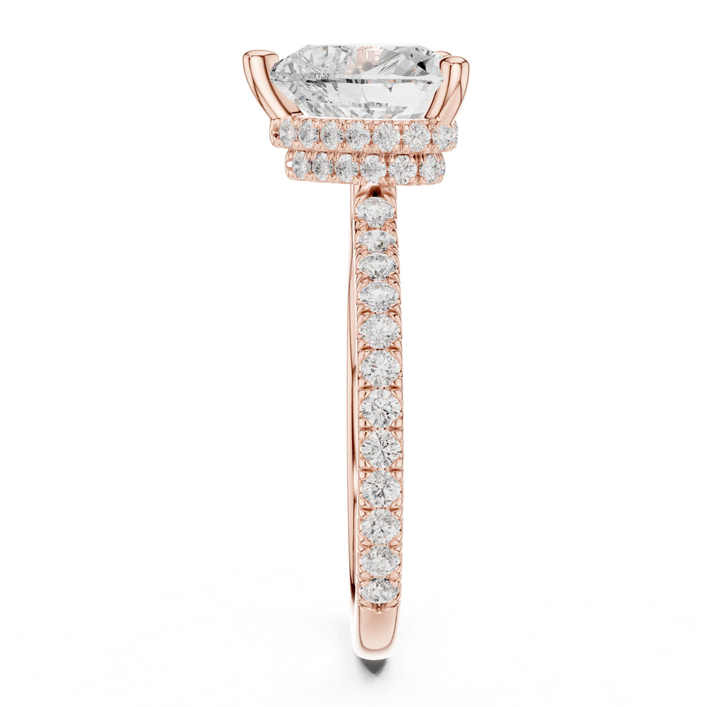 3.00 ct Celestial Halo Engagement Ring 3ct Rose Gold Heart
