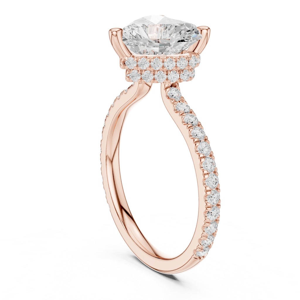 3.00 ct Celestial Halo Engagement Ring 3ct Rose Gold Heart