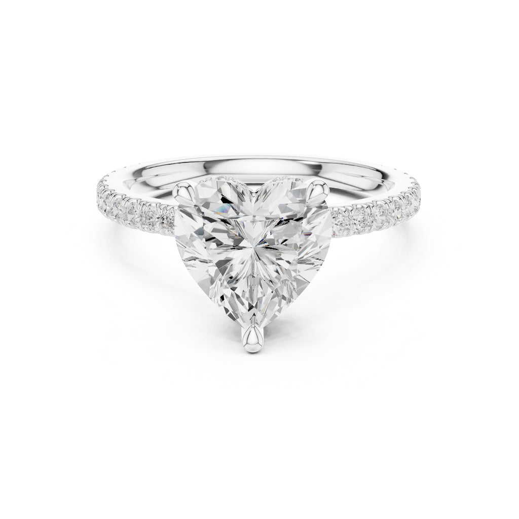 3.00 ct Celestial Halo Engagement Ring 3ct White Gold Heart