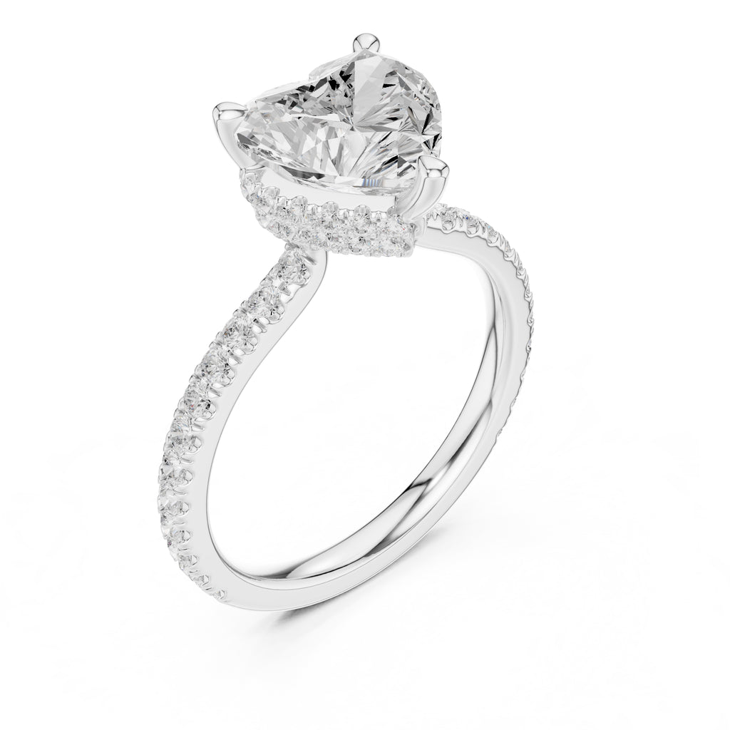 3.00 ct Celestial Halo Engagement Ring 3ct White Gold Heart