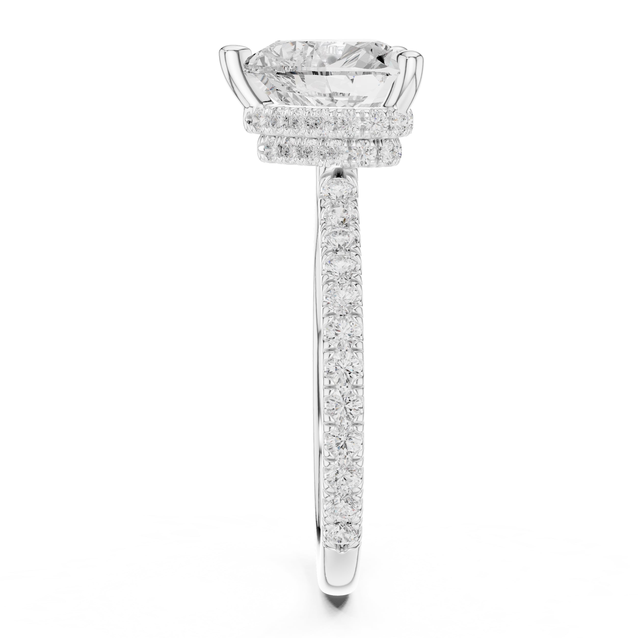 3.00 ct Celestial Halo Engagement Ring 3ct White Gold Heart
