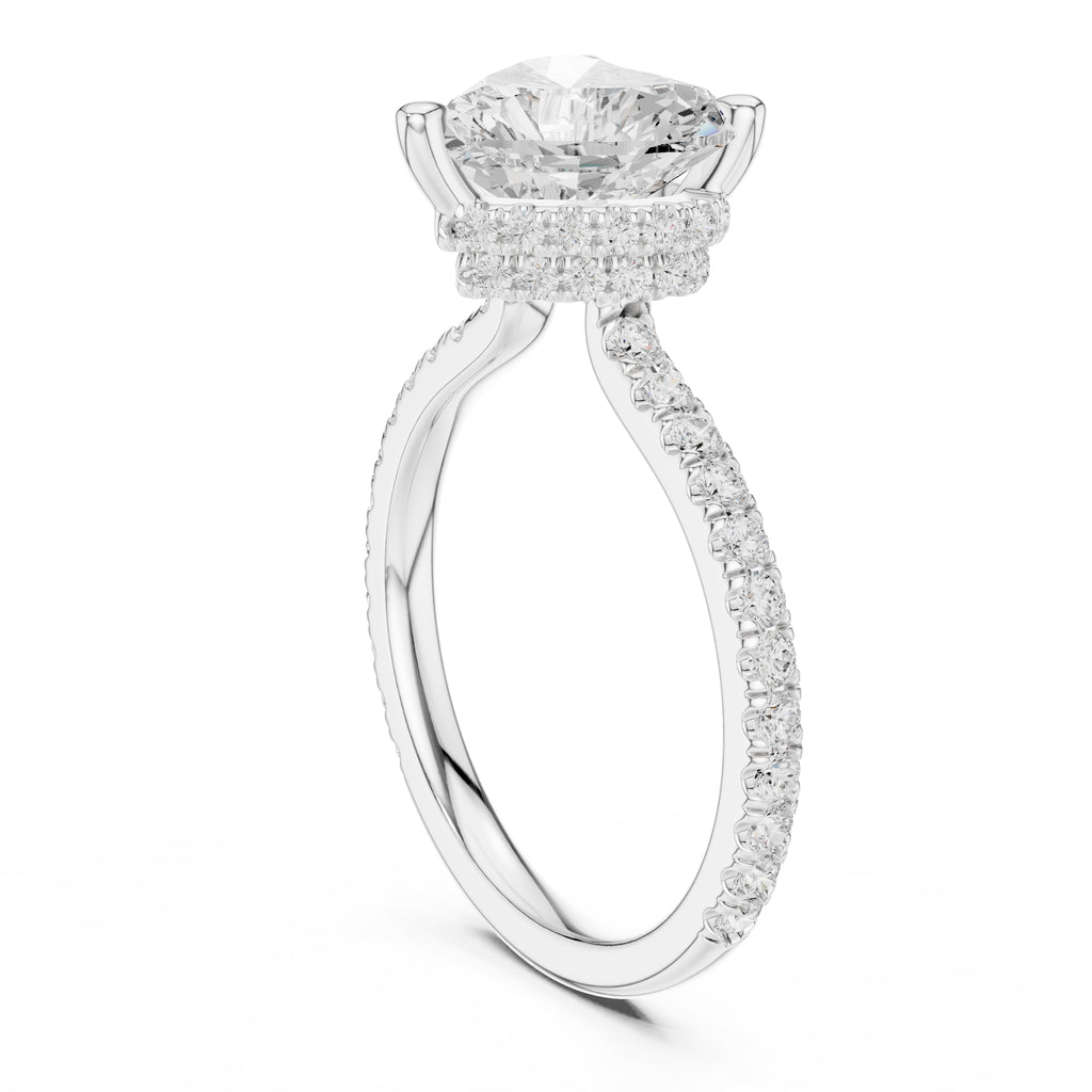 3.00 ct Celestial Halo Engagement Ring 3ct White Gold Heart
