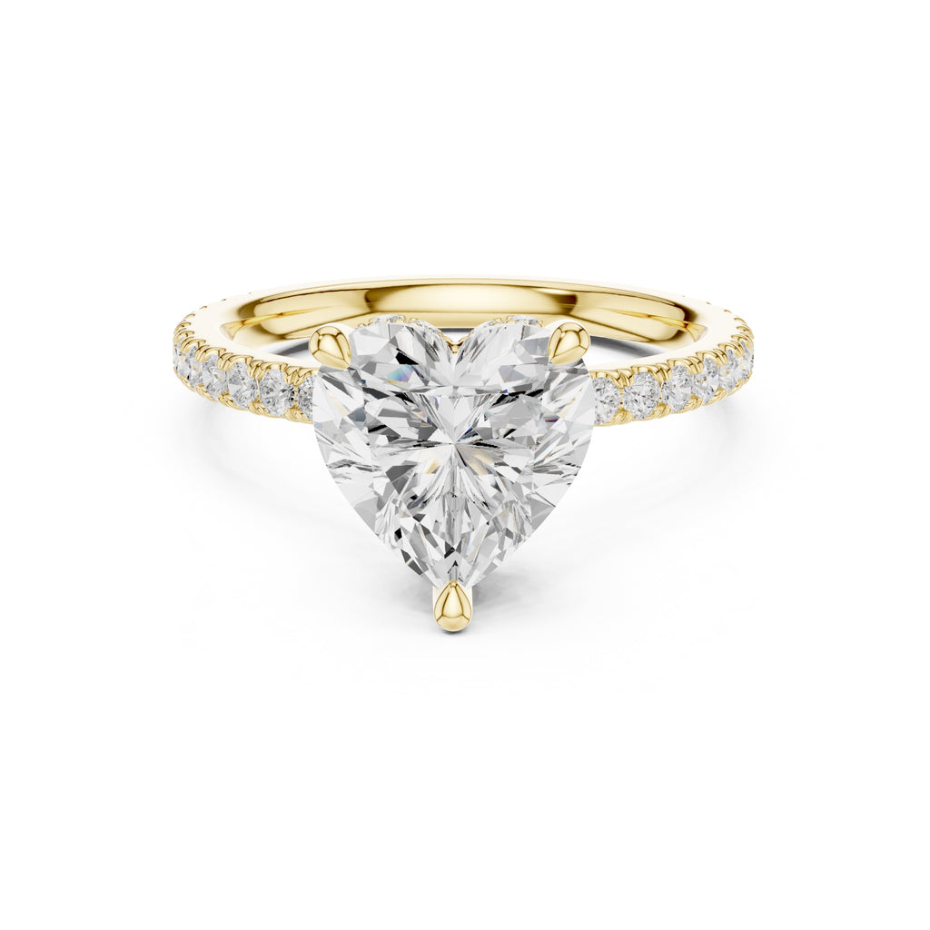 3.00 ct Celestial Halo Engagement Ring 3ct Yellow Gold Heart