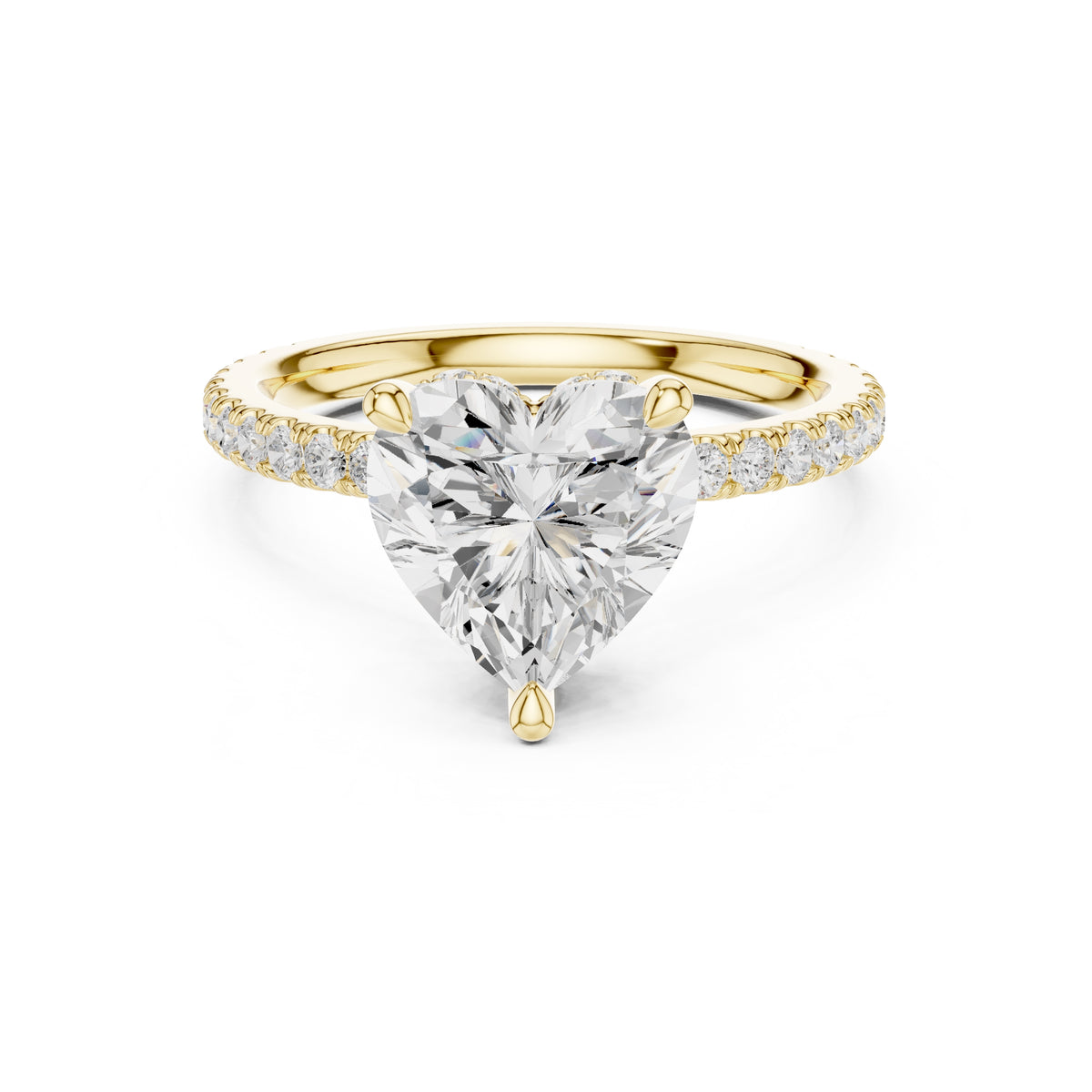 3.00 ct Celestial Halo Engagement Ring 3ct Yellow Gold Heart