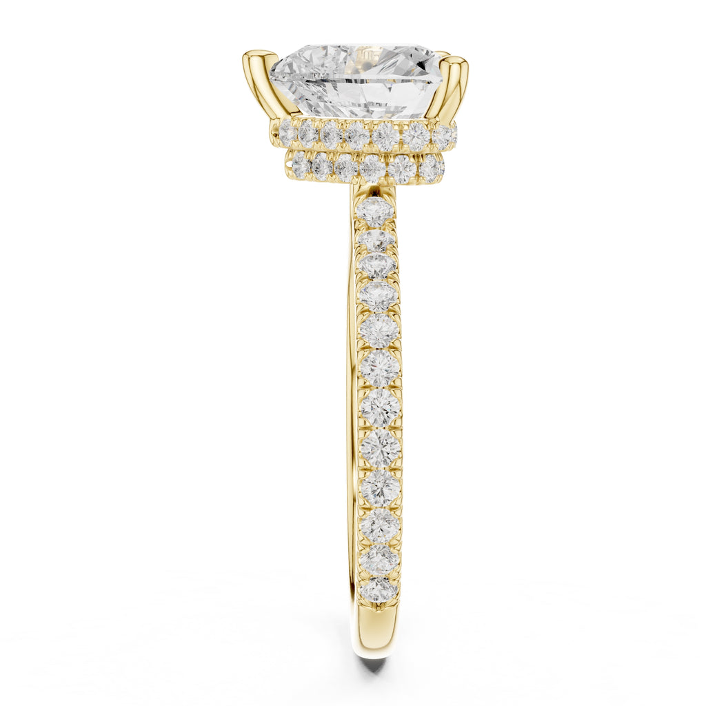 3.00 ct Celestial Halo Engagement Ring 3ct Yellow Gold Heart
