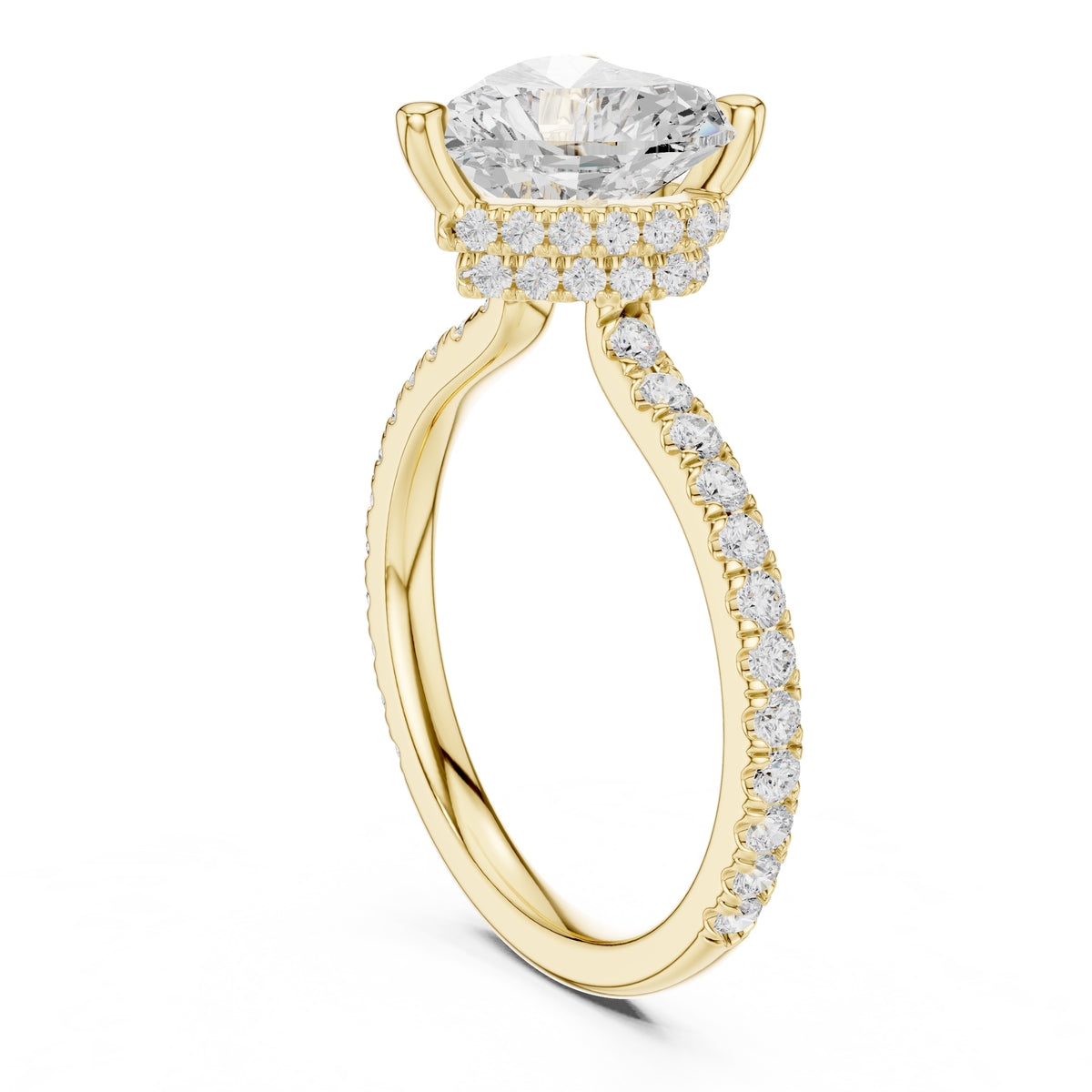 3.00 ct Celestial Halo Engagement Ring 3ct Yellow Gold Heart