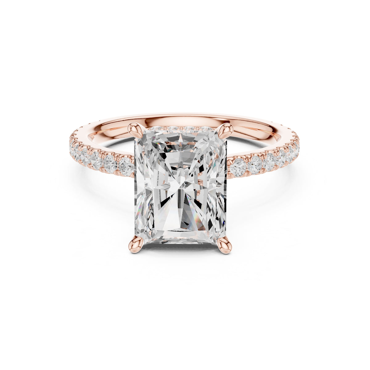 3.00 ct Celestial Halo Engagement Ring 3ct Rose Gold Radiant