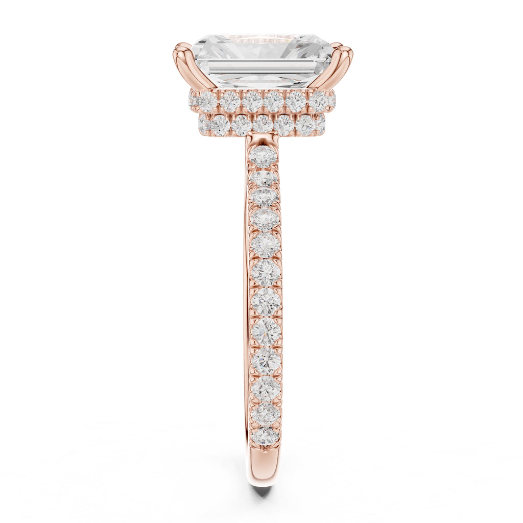 3.00 ct Celestial Halo Engagement Ring 3ct Rose Gold Radiant