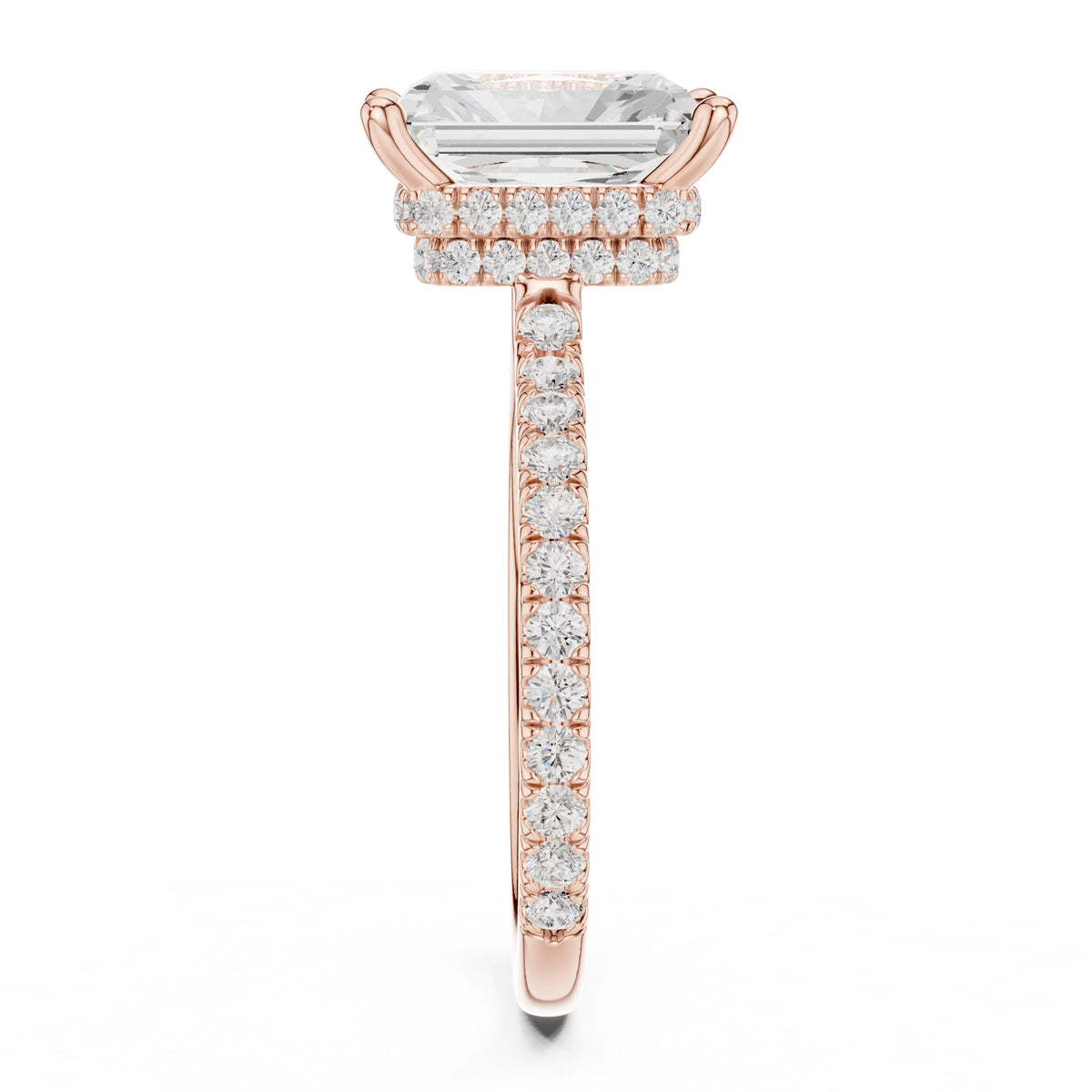 3.00 ct Celestial Halo Engagement Ring 3ct Rose Gold Radiant