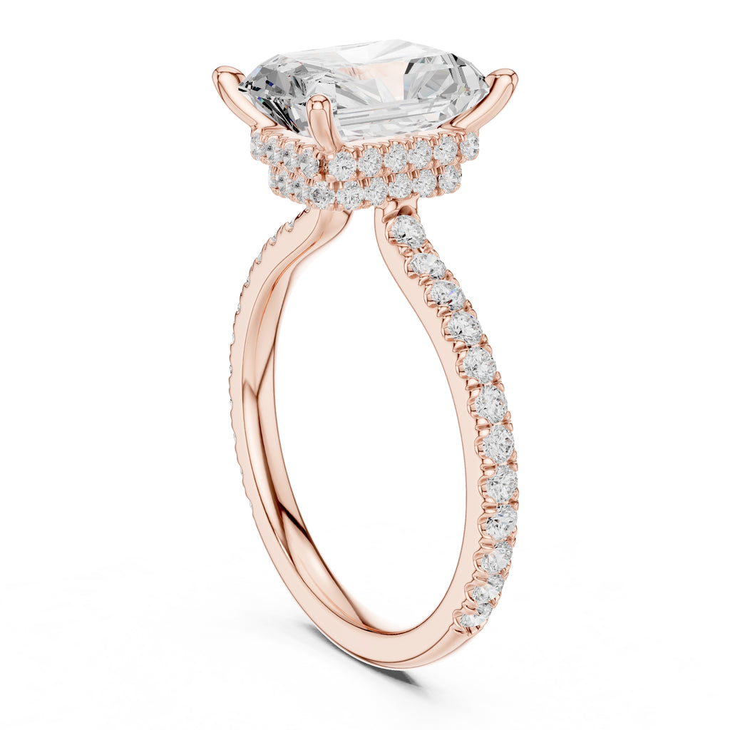 3.00 ct Celestial Halo Engagement Ring 3ct Rose Gold Radiant