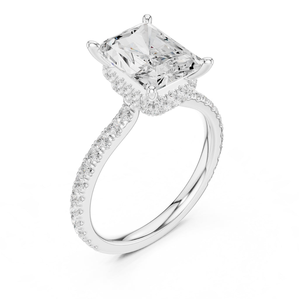 3.00 ct Celestial Halo Engagement Ring 3ct White Gold Radiant