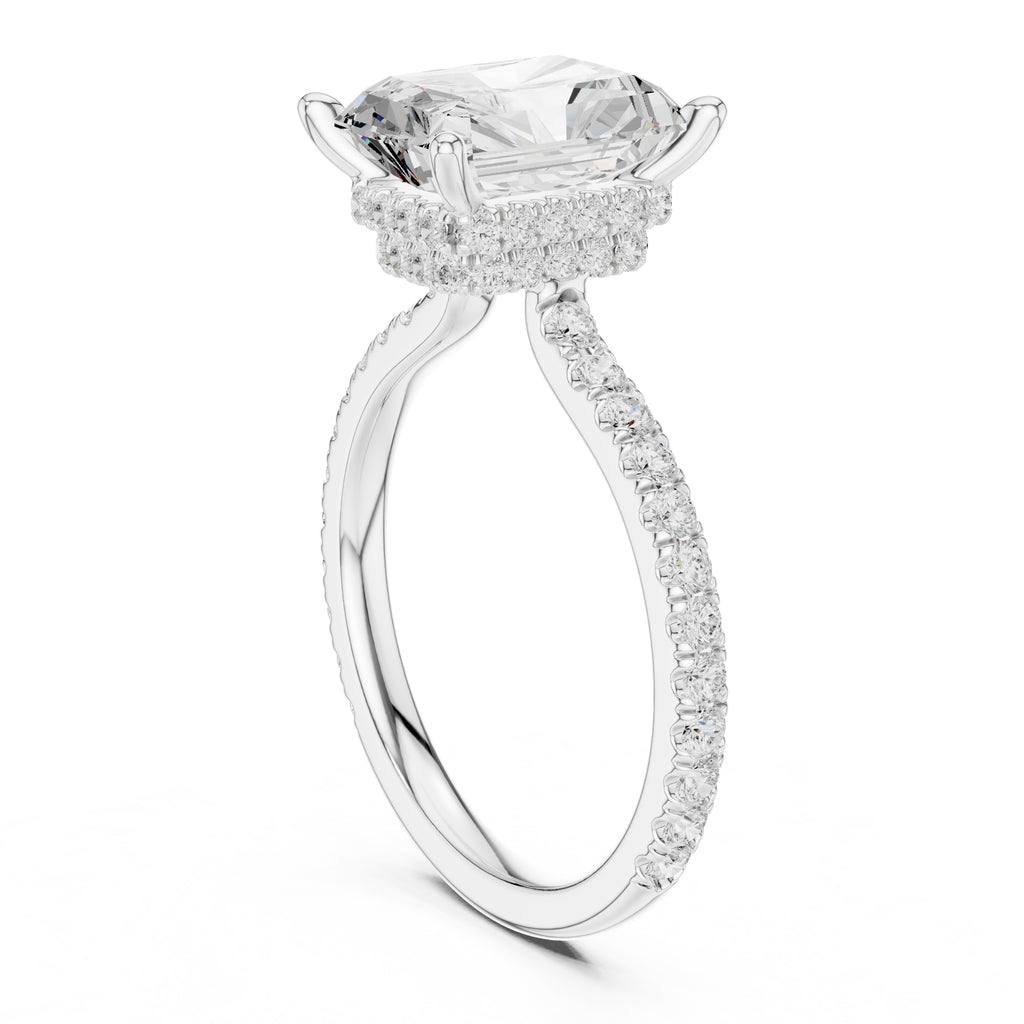 3.00 ct Celestial Halo Engagement Ring 3ct White Gold Radiant