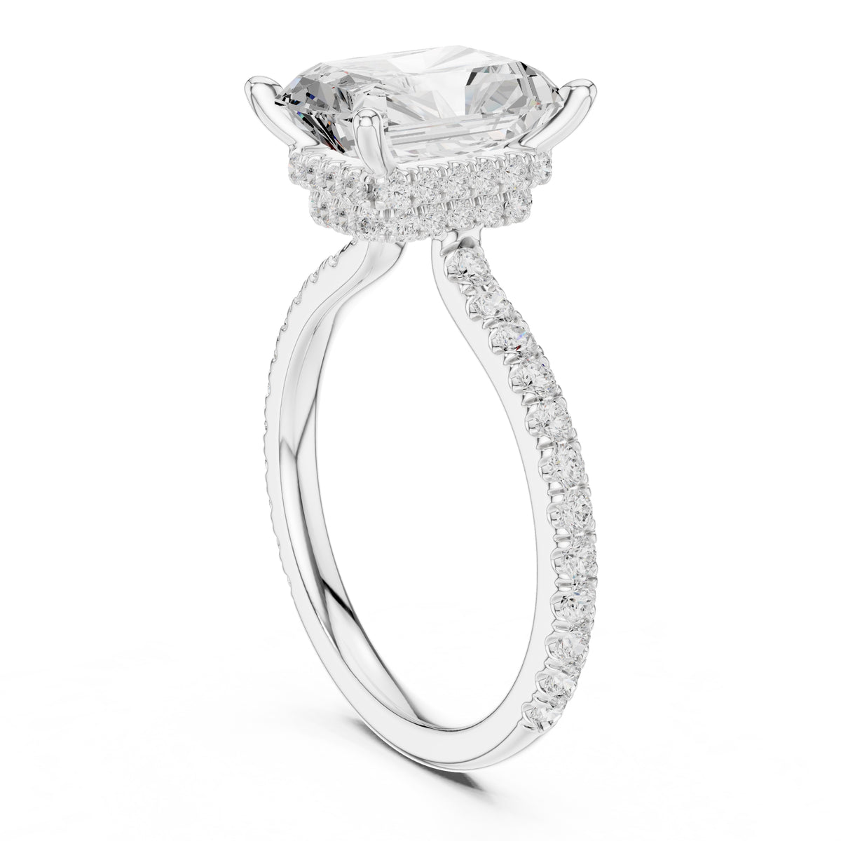 3.00 ct Celestial Halo Engagement Ring 3ct White Gold Radiant