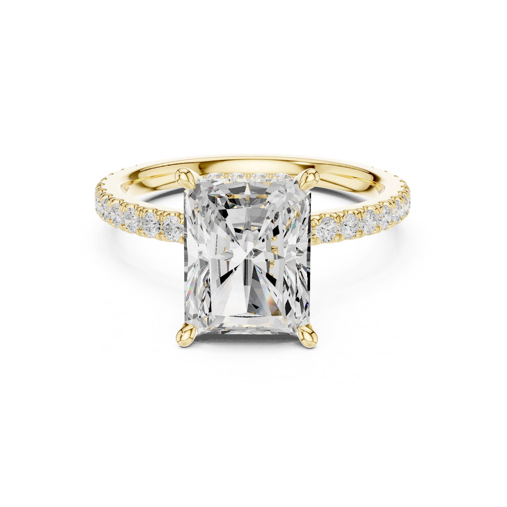 3.00 ct Celestial Halo Engagement Ring 3ct Yellow Gold Radiant