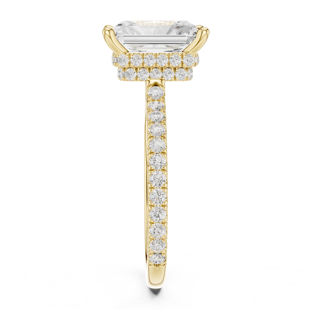 3.00 ct Celestial Halo Engagement Ring 3ct Yellow Gold Radiant