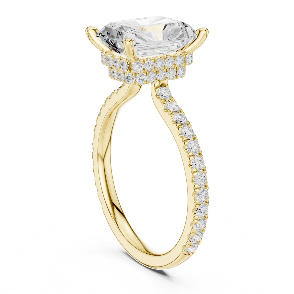3.00 ct Celestial Halo Engagement Ring 3ct Yellow Gold Radiant