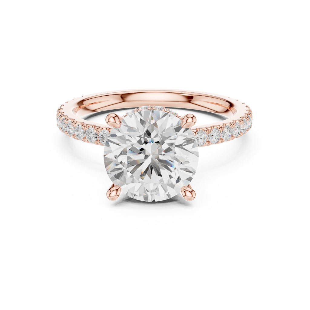 3.00 ct Celestial Halo Engagement Ring 3ct Rose Gold Round