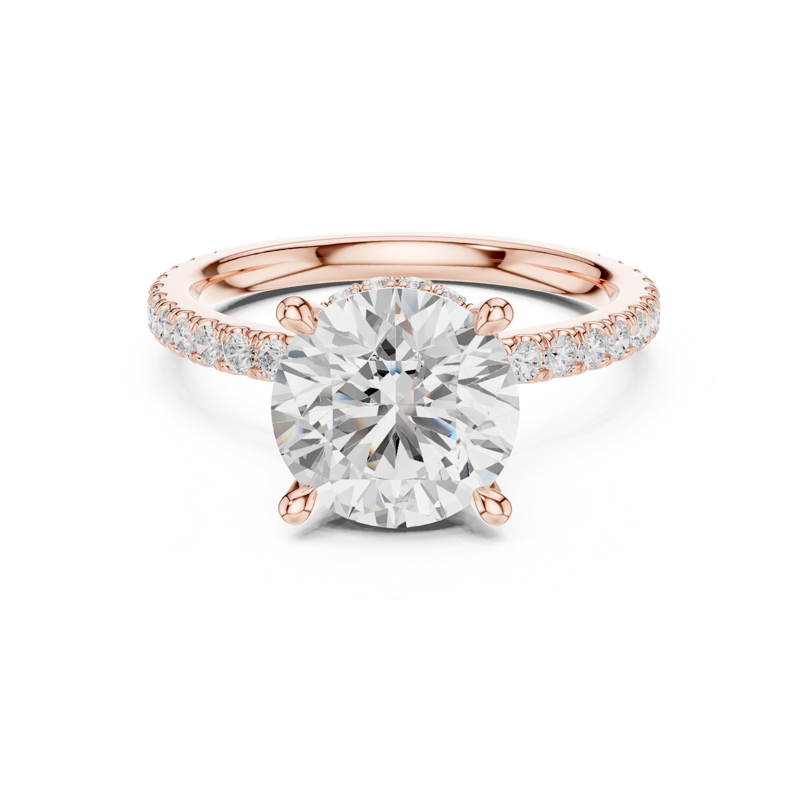 3.00 ct Celestial Halo Engagement Ring 3ct Rose Gold Round