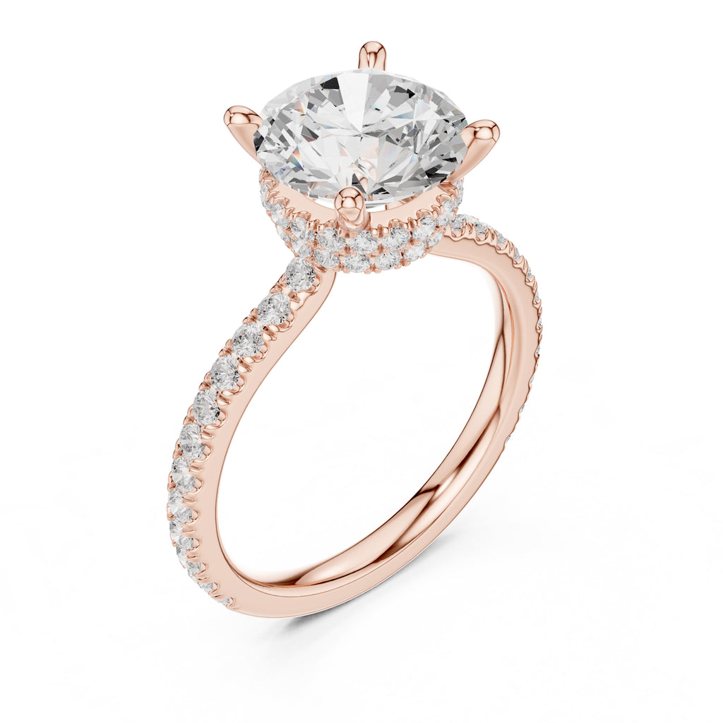 3.00 ct Celestial Halo Engagement Ring 3ct Rose Gold Round