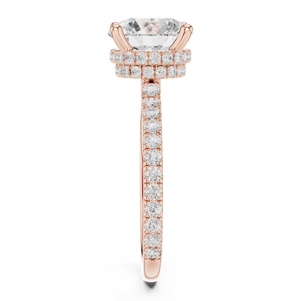 3.00 ct Celestial Halo Engagement Ring 3ct Rose Gold Round
