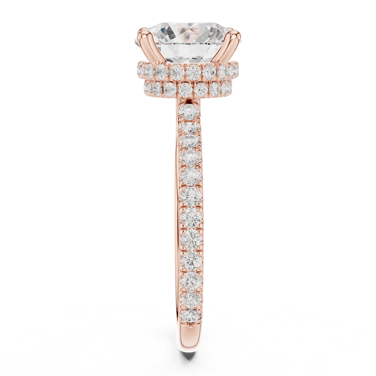 3.00 ct Celestial Halo Engagement Ring 3ct Rose Gold Round