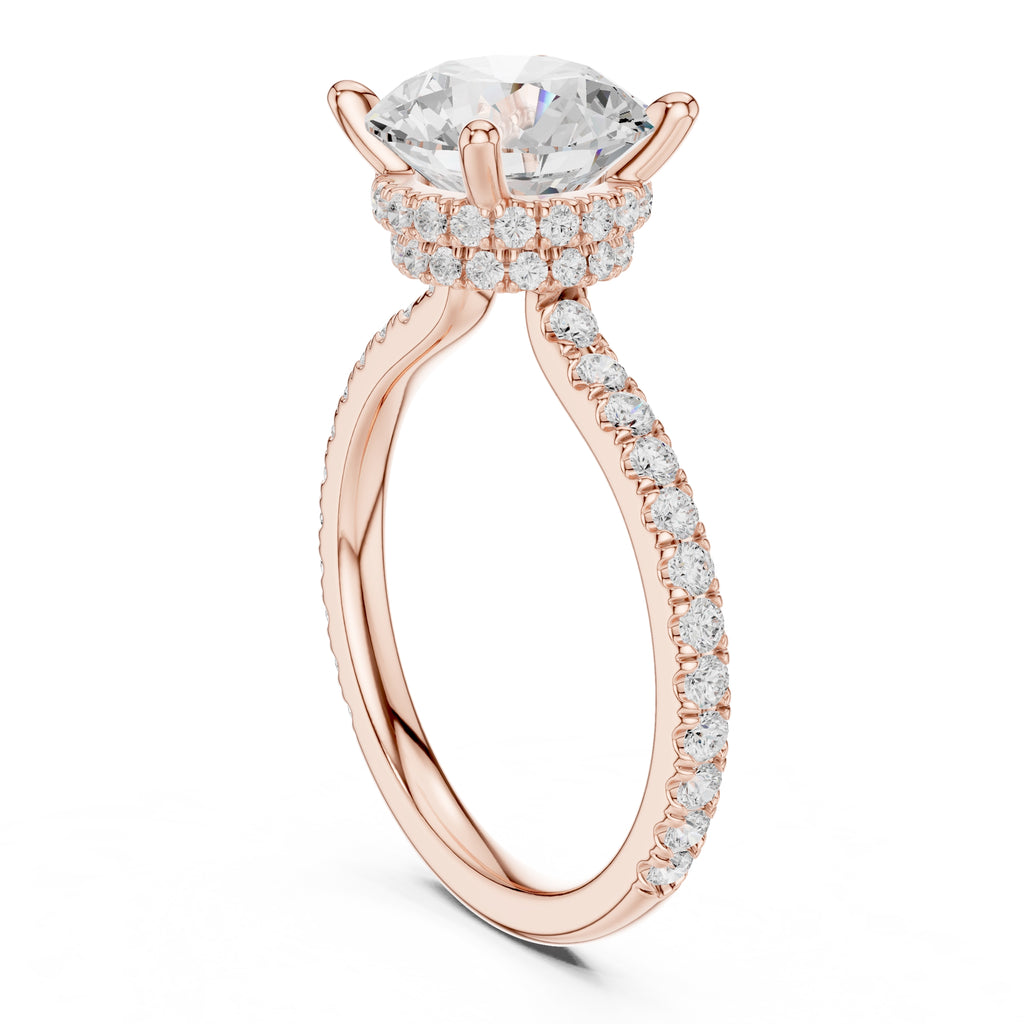 3.00 ct Celestial Halo Engagement Ring 3ct Rose Gold Round