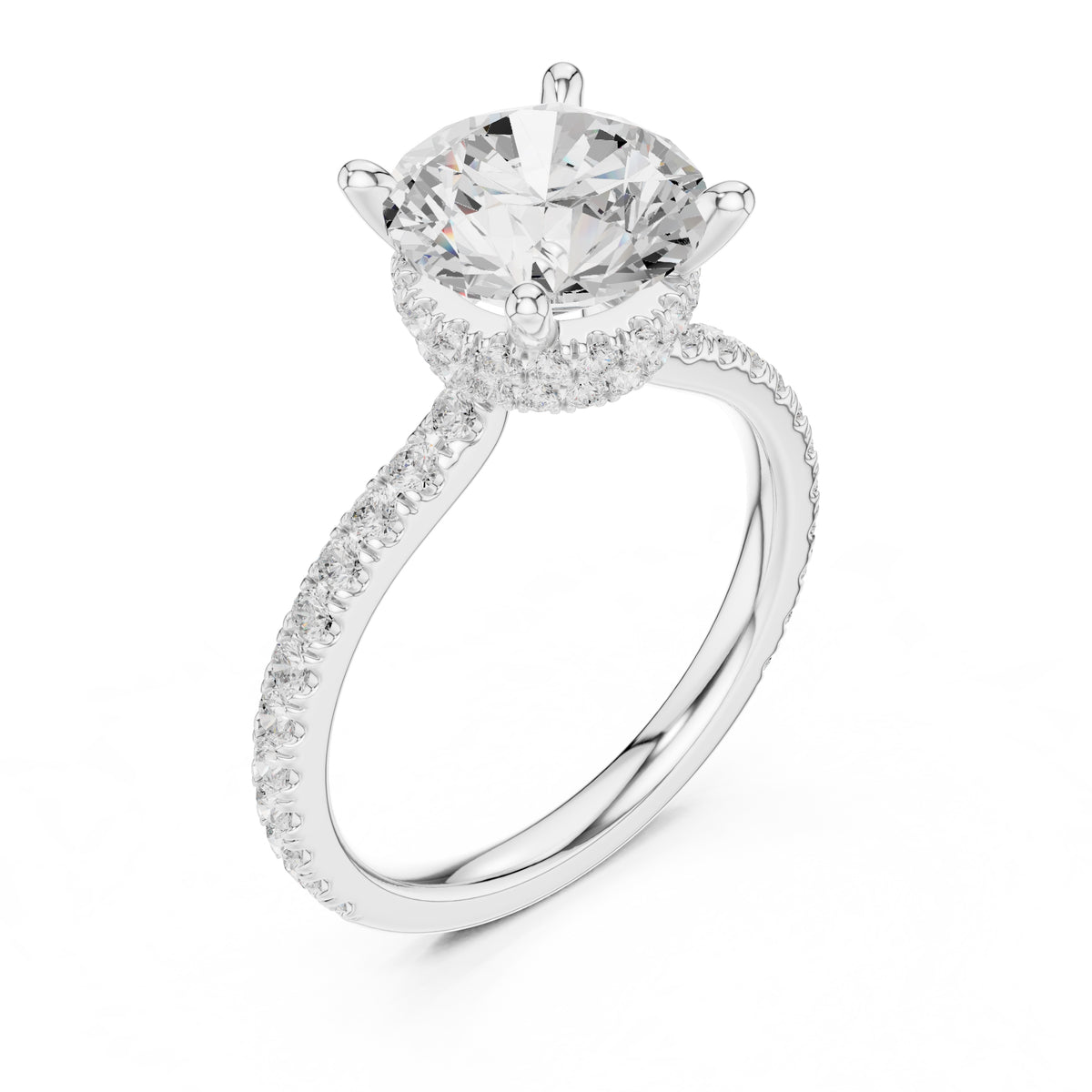 3.00 ct Celestial Halo Engagement Ring 3ct White Gold Round
