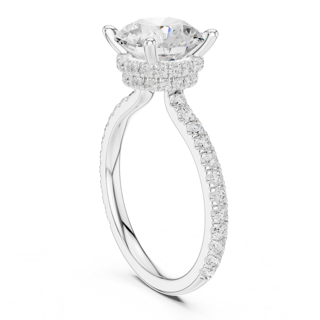 3.00 ct Celestial Halo Engagement Ring 3ct White Gold Round