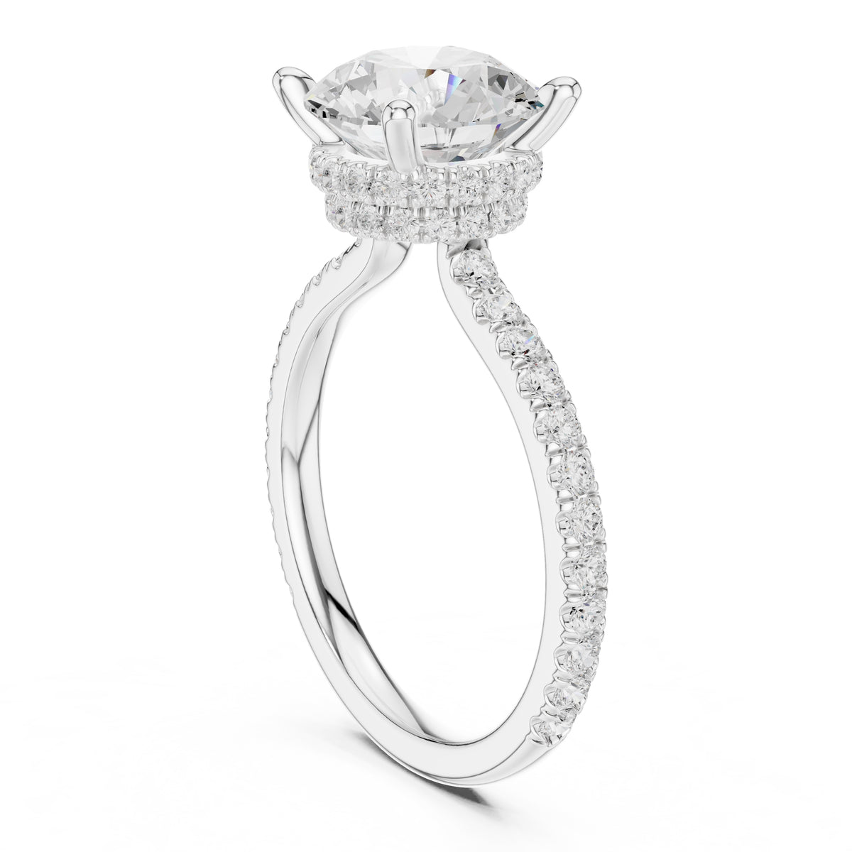 3.00 ct Celestial Halo Engagement Ring 3ct White Gold Round