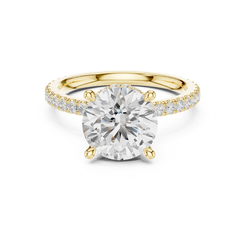 3.00 ct Celestial Halo Engagement Ring 3ct Yellow Gold Round