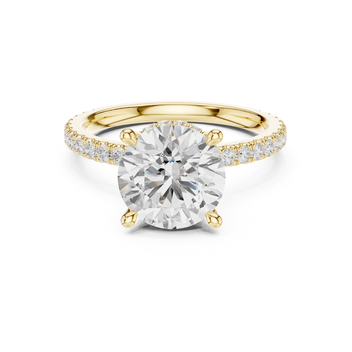 3.00 ct Celestial Halo Engagement Ring 3ct Yellow Gold Round