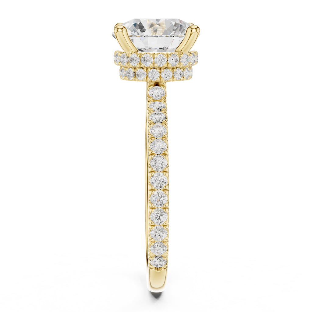 3.00 ct Celestial Halo Engagement Ring 3ct Yellow Gold Round