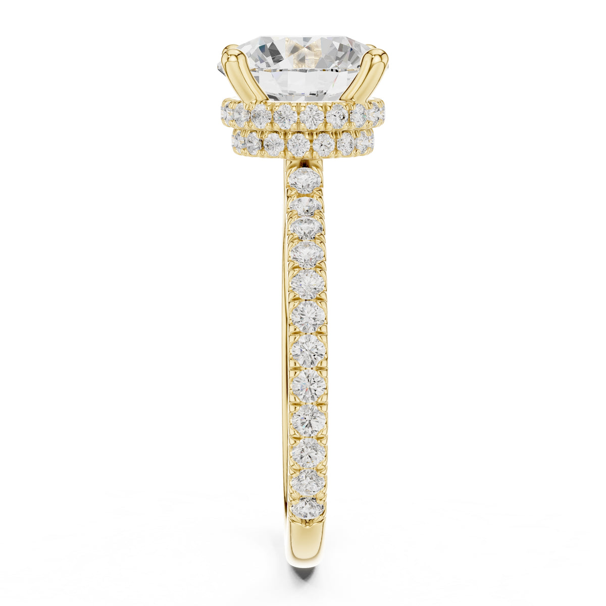 3.00 ct Celestial Halo Engagement Ring 3ct Yellow Gold Round