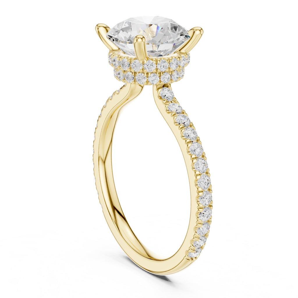 3.00 ct Celestial Halo Engagement Ring 3ct Yellow Gold Round
