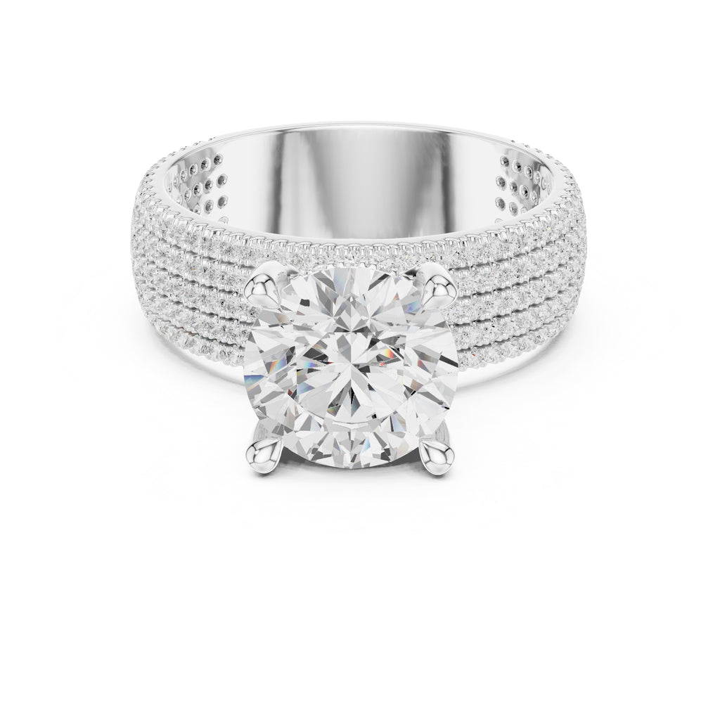 3.00 ct Vortex Multi-Row Engagement Ring 3ct White Gold Round