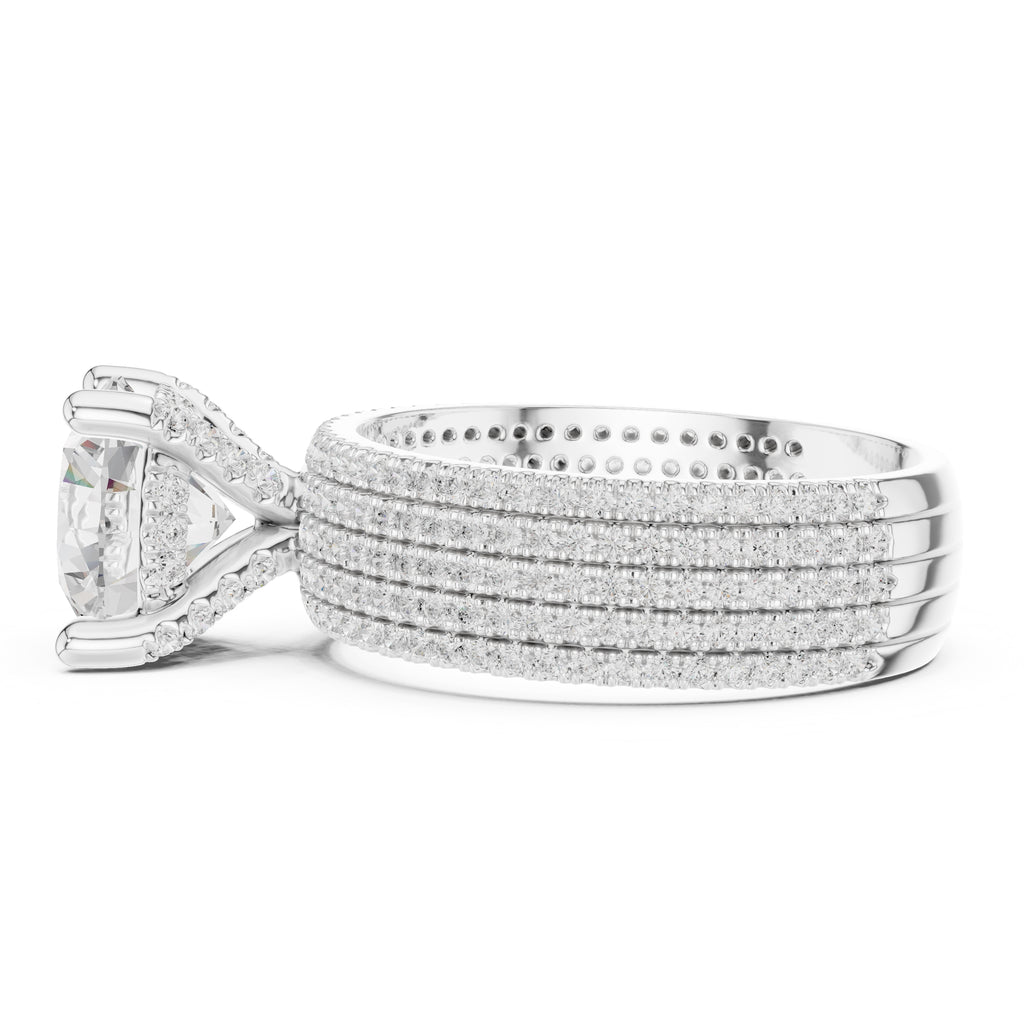 3.00 ct Vortex Multi-Row Engagement Ring 3ct White Gold Round
