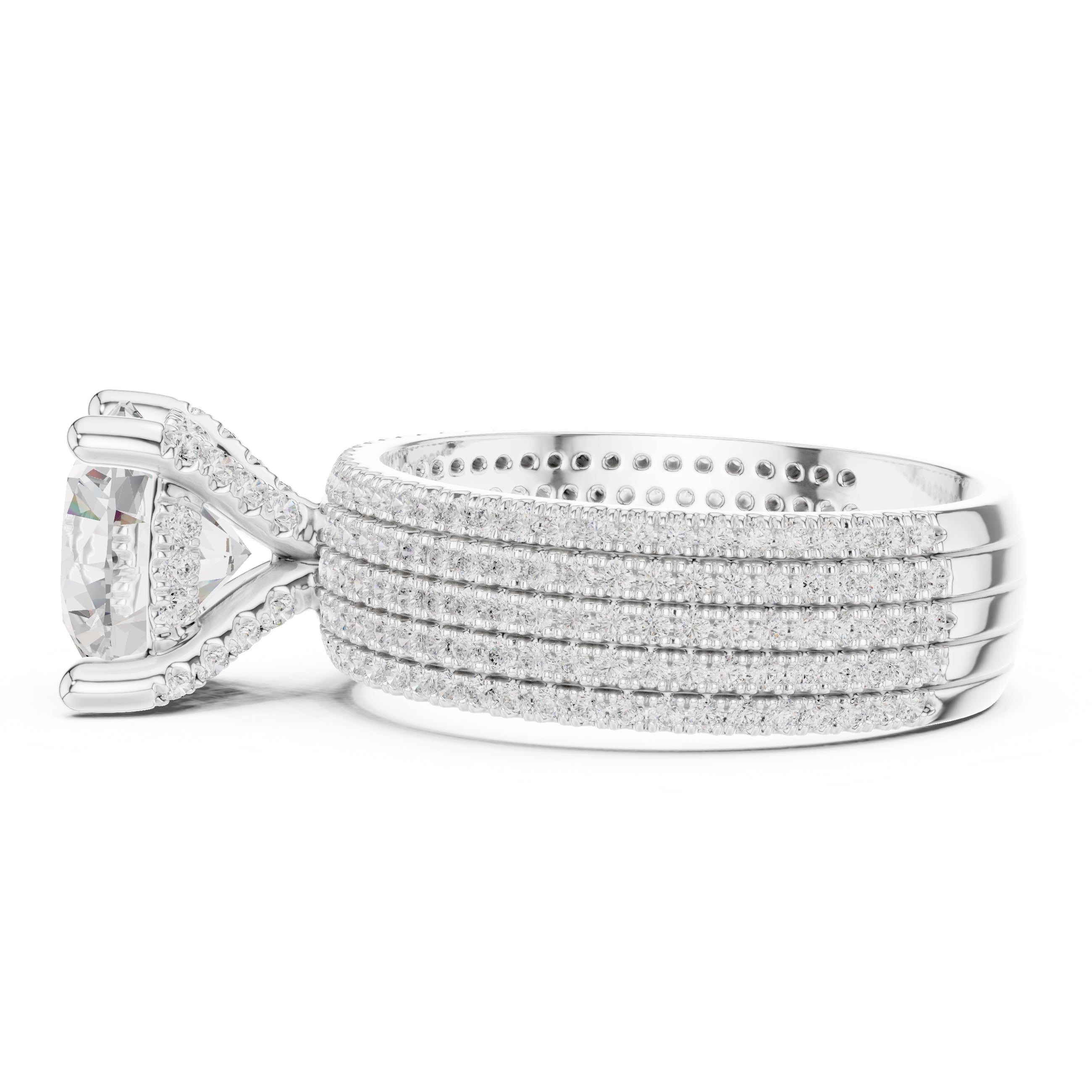 3.00 ct Vortex Multi-Row Engagement Ring 3ct White Gold Round