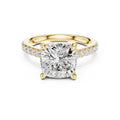 4.00 ct Summit Pavé Engagement Ring 4ct Yellow Gold Cushion