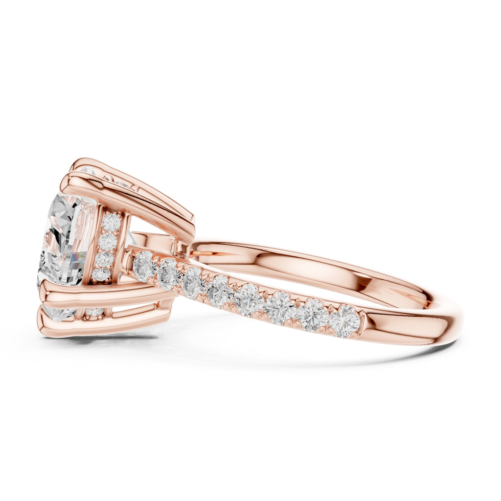 4.00 ct Summit Pavé Engagement Ring 4ct Rose Gold Heart