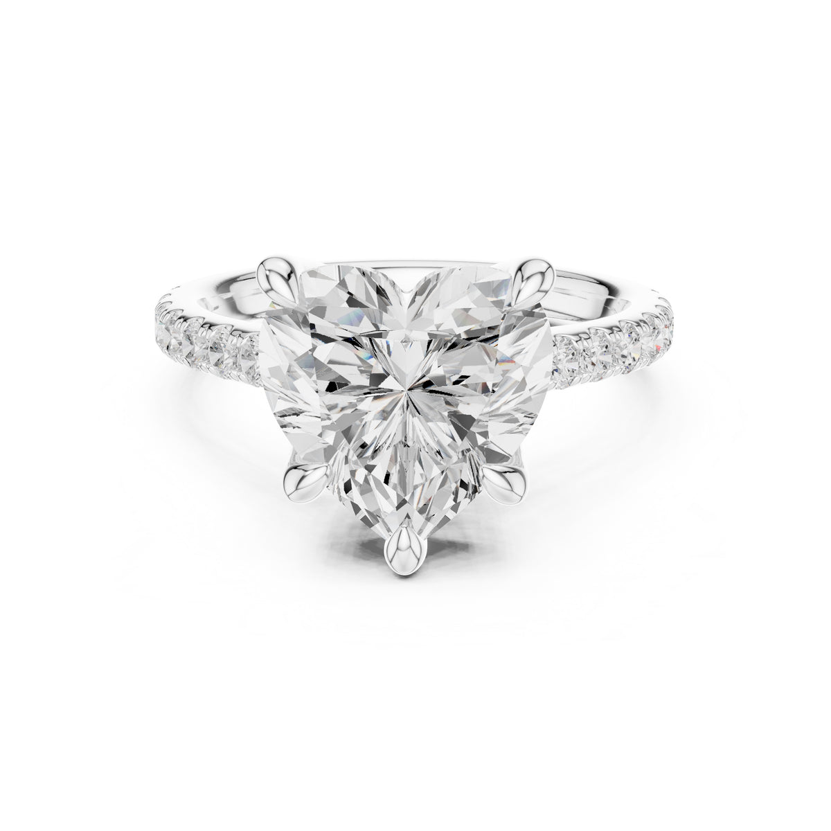 4.00 ct Summit Pavé Engagement Ring 4ct White Gold Heart