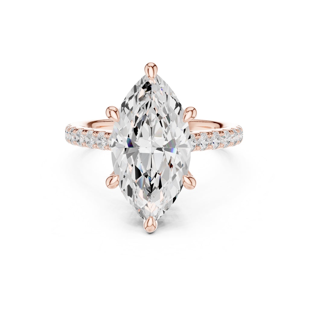 4.00 ct Summit Pavé Engagement Ring 4ct Rose Gold Marquise