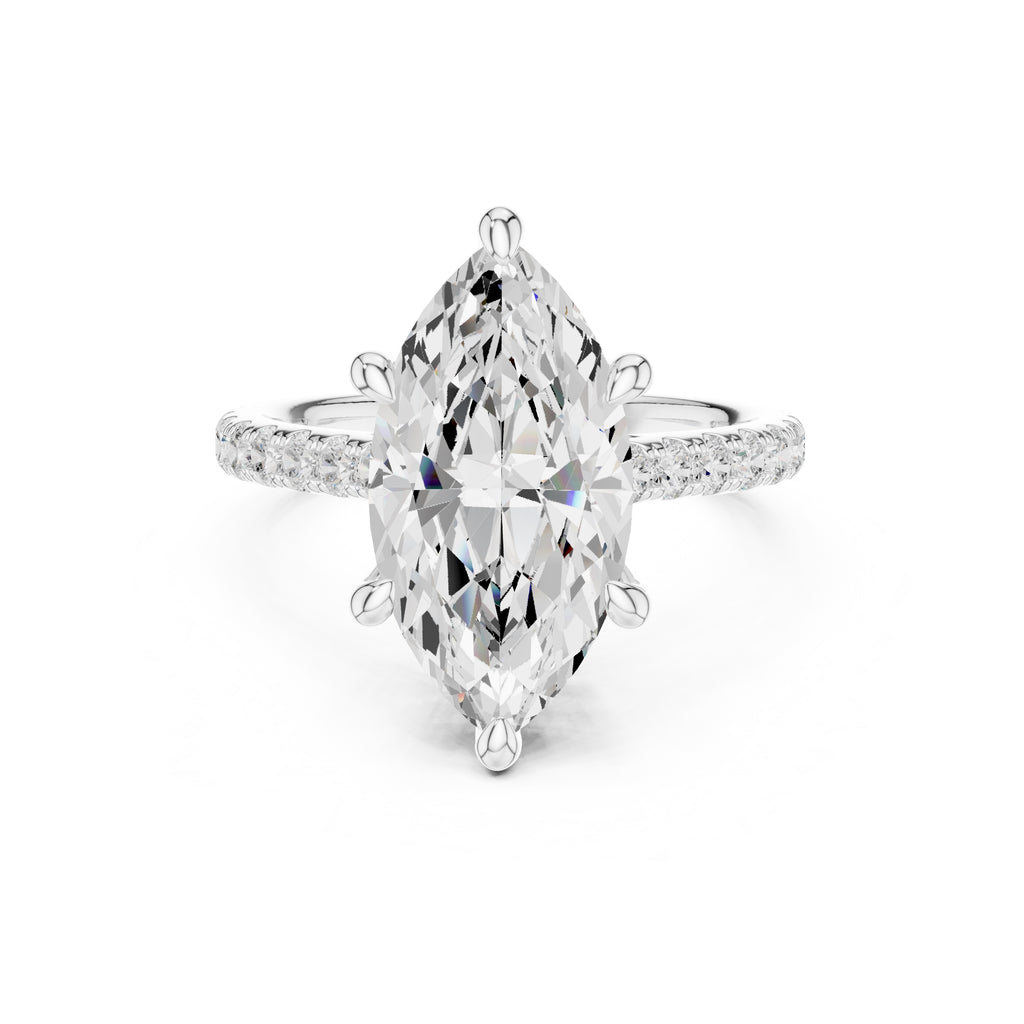 4.00 ct Summit Pavé Engagement Ring 4ct White Gold Marquise