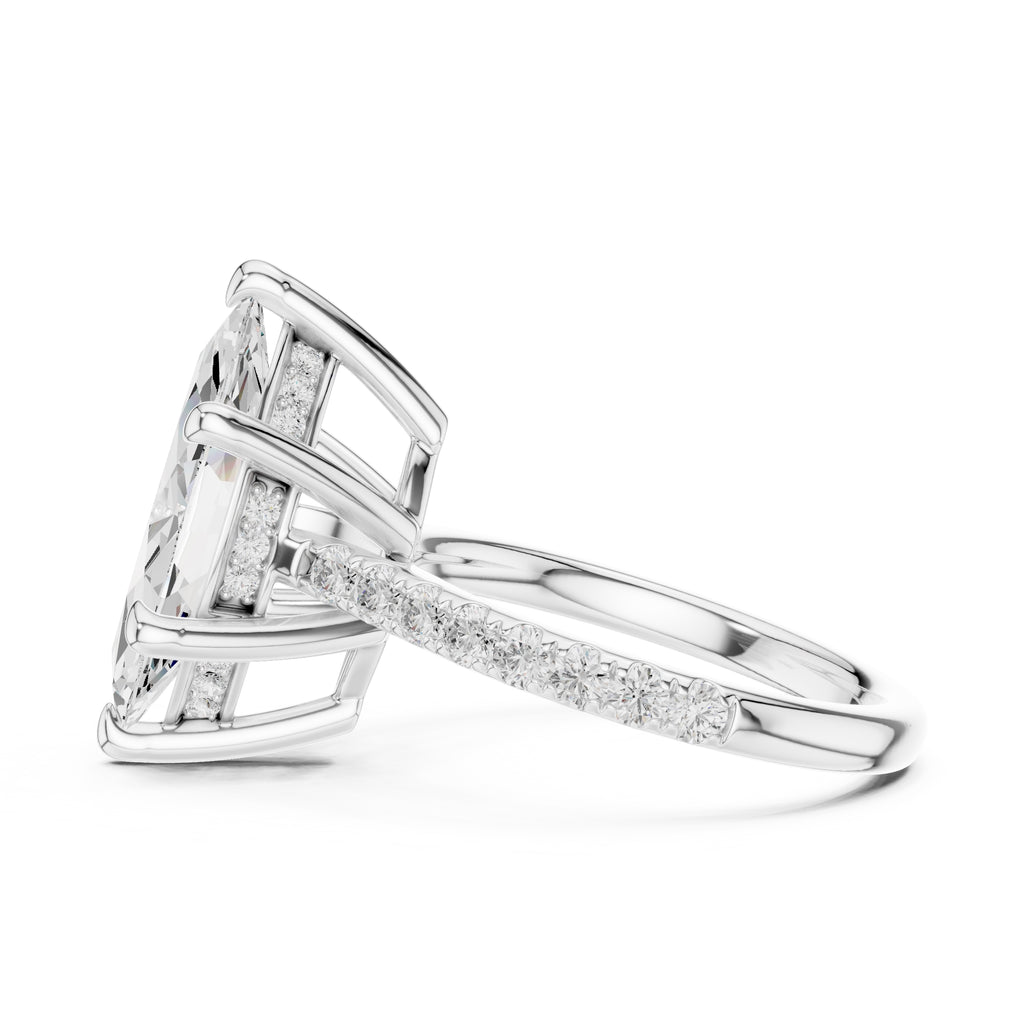 4.00 ct Summit Pavé Engagement Ring 4ct White Gold Marquise