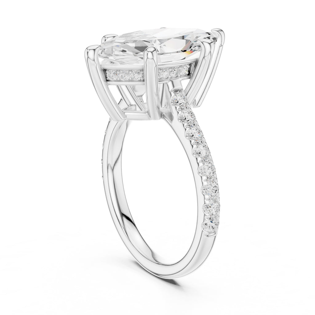 4.00 ct Summit Pavé Engagement Ring 4ct White Gold Marquise
